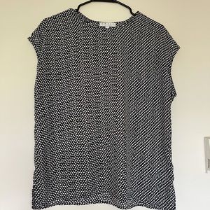 Black & white patterned work blouse